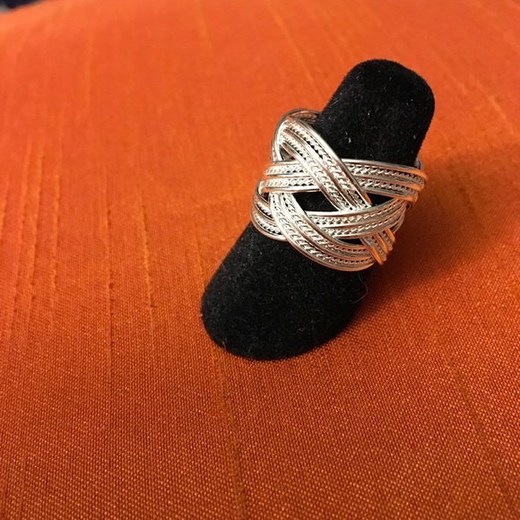 .925 Stamped Layered Ring - Picture 2 of 8